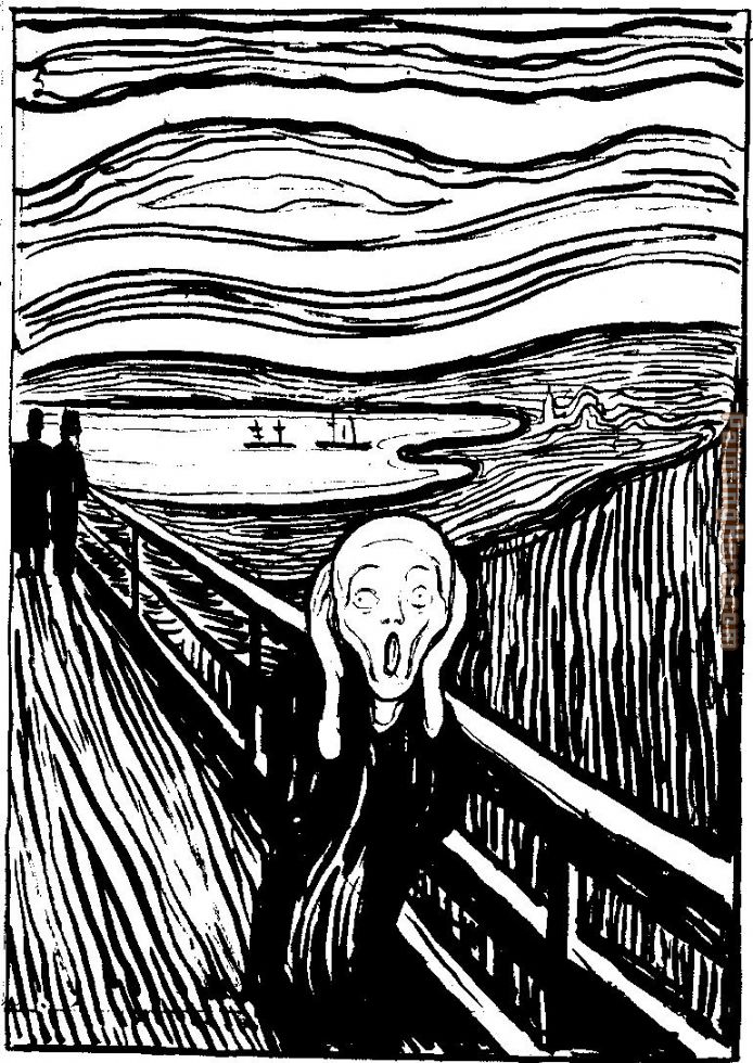 Edvard Munch the Scream white and black